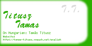 titusz tamas business card