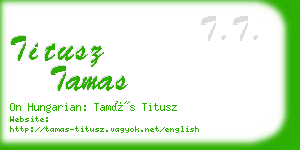 titusz tamas business card